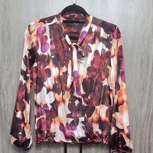 Guess Women's Floral Pussybow Blouse